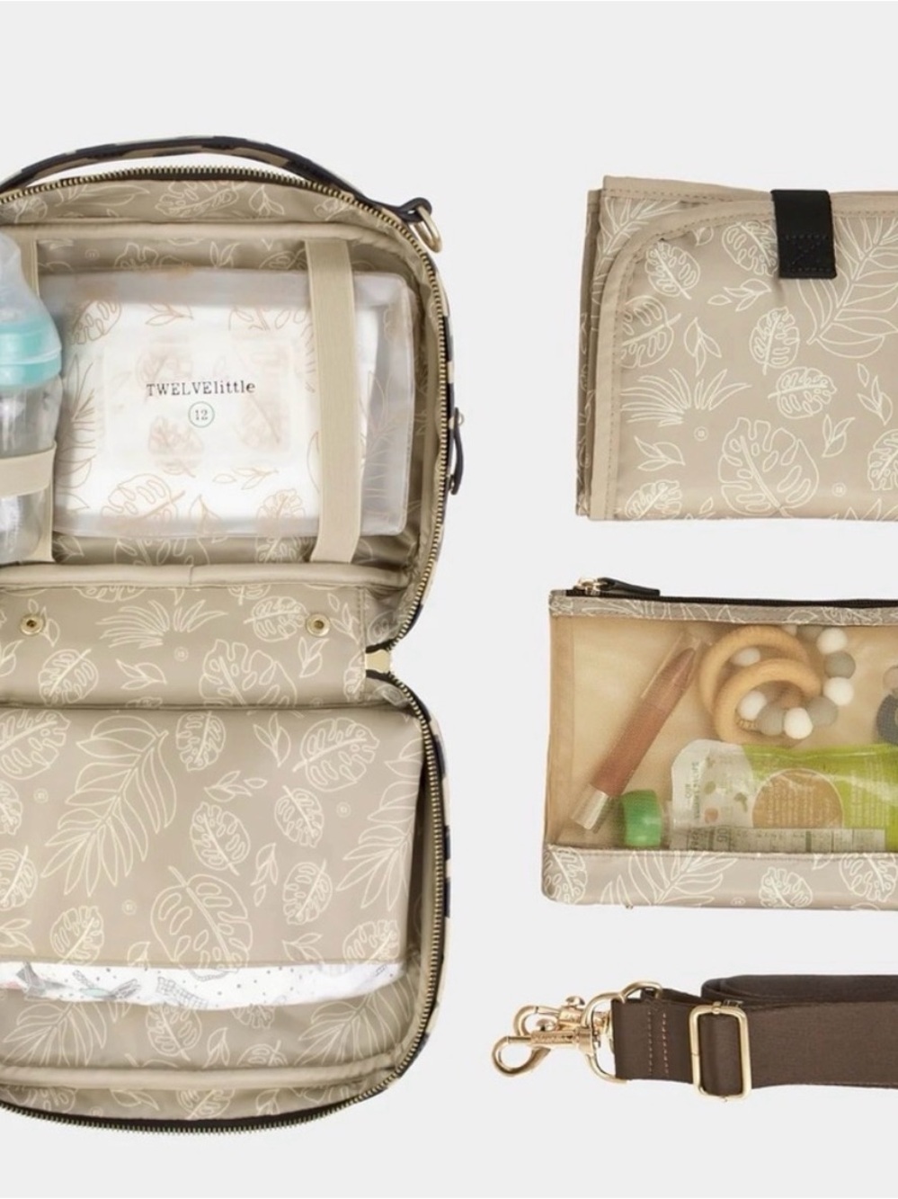 TWELVElittle Diaper Bag Snake Print Crossbody Baby Clutch Changing Pad EUC - Picture 6 of 8